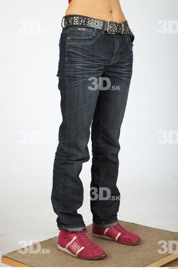 Leg Whole Body Woman Casual Jeans Slim Studio photo references