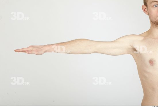 Arm Whole Body Man Nude Casual Slim Studio photo references