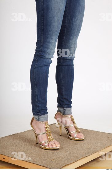 Calf Whole Body Woman Animation references Casual Jeans Average Studio photo references