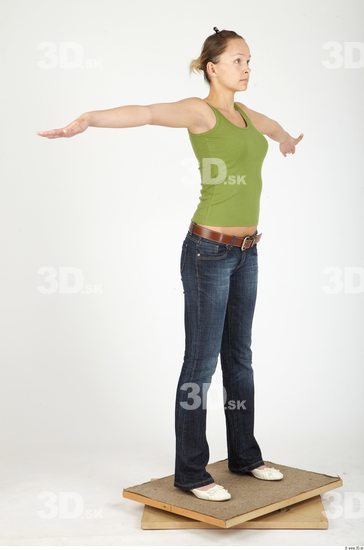 Whole Body Woman Animation references T poses Casual Slim Studio photo references