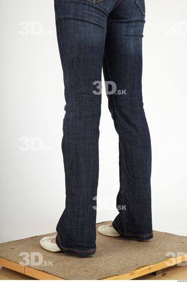 Calf Whole Body Woman Casual Jeans Slim Studio photo references