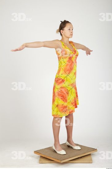 Whole Body Woman Animation references T poses Casual Dress Slim Studio photo references