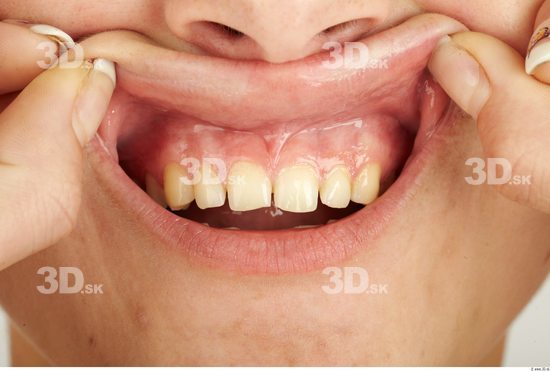 Whole Body Teeth Woman Casual Slim Studio photo references