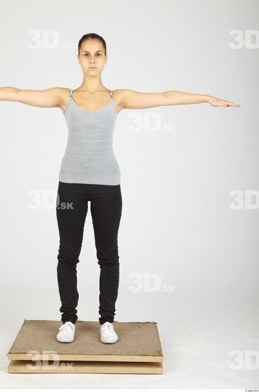 Whole Body Woman Animation references T poses Sports Slim Studio photo references