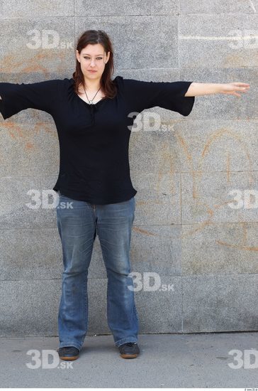 Whole Body Woman T poses White Casual Chubby