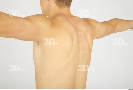 Whole Body Back Man Nude Casual Athletic Studio photo references