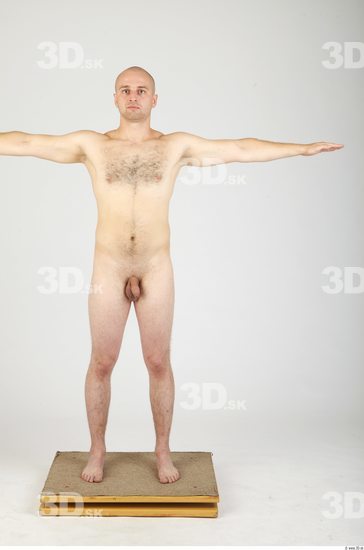 Whole Body Man Animation references T poses Hairy Nude Casual Average Studio photo references