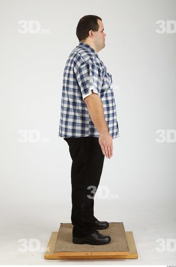 Whole Body Man Casual Overweight Studio photo references