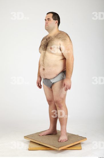 Whole Body Man Hairy Casual Underwear Pants Overweight Studio photo references