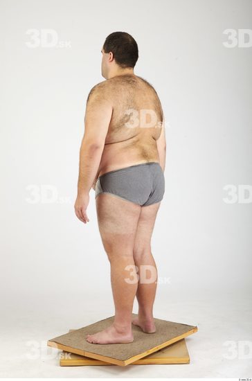 Whole Body Man Hairy Casual Underwear Pants Overweight Studio photo references