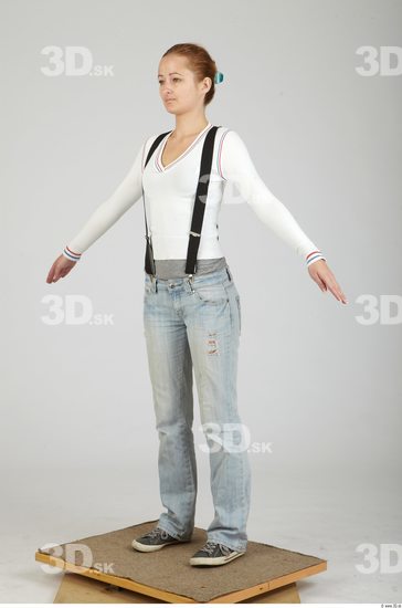 Whole Body Woman Animation references Casual Slim Studio photo references