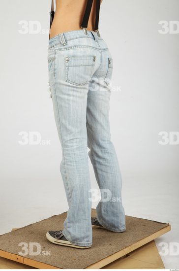 Leg Whole Body Woman Casual Jeans Slim Studio photo references