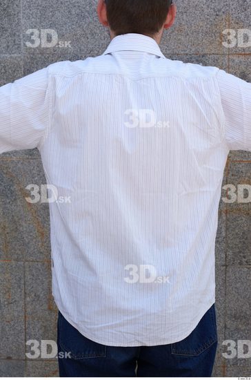 Upper Body Man White Casual Shirt Average