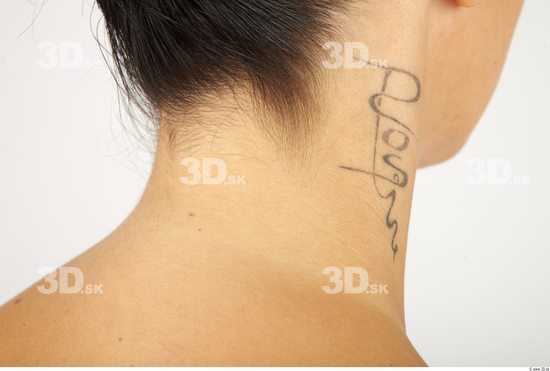 Neck Whole Body Woman Animation references Tattoo Nude Casual Slim Studio photo references