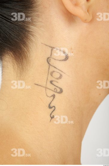 Neck Whole Body Woman Animation references Tattoo Nude Casual Slim Studio photo references