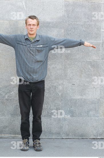 Whole Body Man T poses White Casual Slim