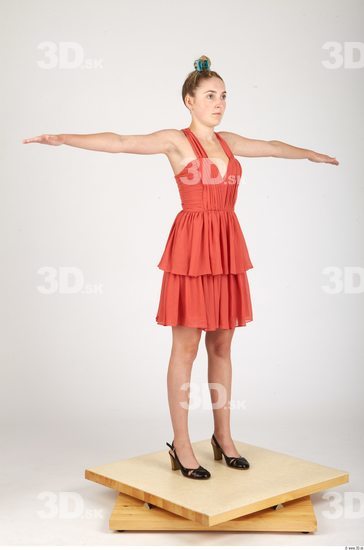 Whole Body Woman T poses Formal Dress Slim Studio photo references