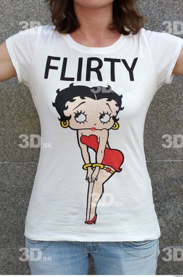 Upper Body Head Man Woman Casual Shirt T shirt Slim Average Street photo references