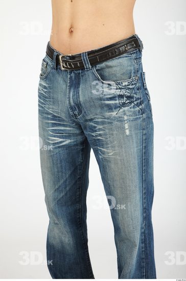 Thigh Whole Body Man Casual Jeans Slim Studio photo references