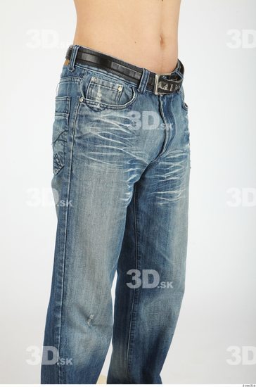 Thigh Whole Body Man Casual Jeans Slim Studio photo references