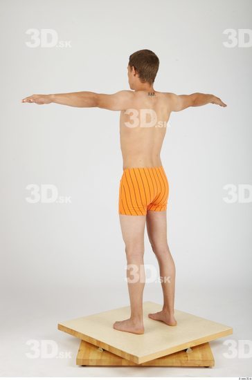 Whole Body Man T poses Casual Underwear Pants Slim Studio photo references