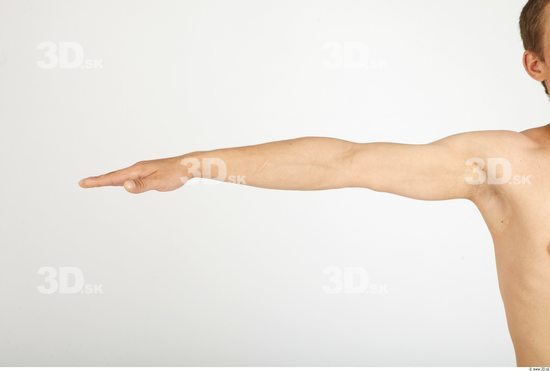 Arm Whole Body Man Nude Casual Slim Studio photo references