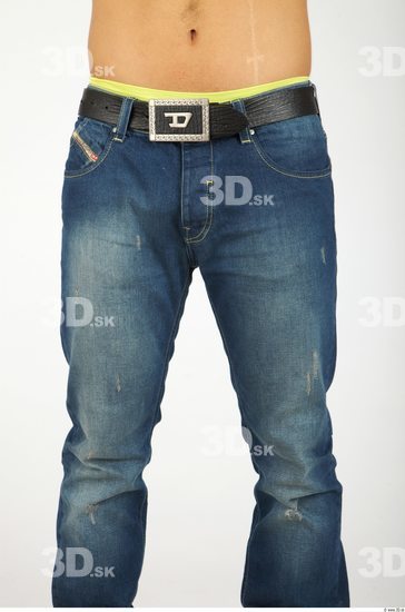 Thigh Whole Body Man Casual Jeans Athletic Studio photo references