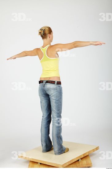 Whole Body Woman T poses Casual Slim Studio photo references