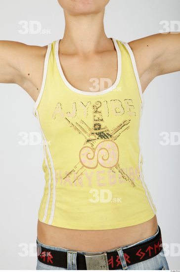 Upper Body Whole Body Woman Casual Singlet Slim Studio photo references