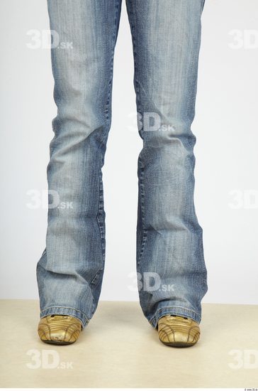 Calf Whole Body Woman Casual Jeans Slim Studio photo references