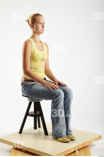 Whole Body Woman Artistic poses White Casual Slim