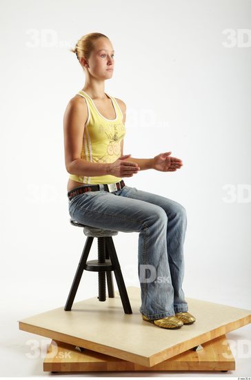 Whole Body Woman Artistic poses White Casual Slim