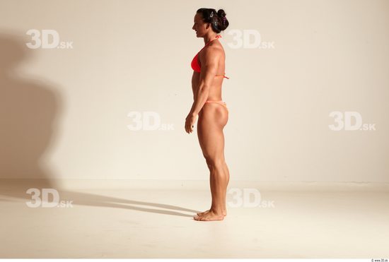 Whole Body Woman Animation references White Sports Swimsuit Muscular