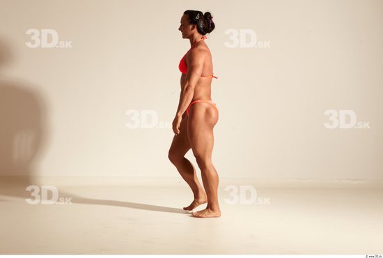 Whole Body Woman Animation references White Sports Swimsuit Muscular