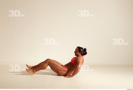 Whole Body Woman Animation references White Sports Swimsuit Muscular