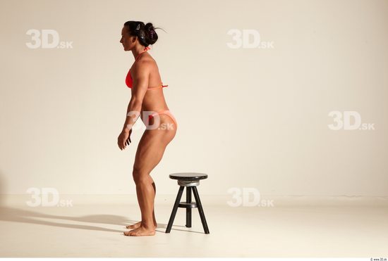 Whole Body Woman Animation references White Sports Swimsuit Muscular