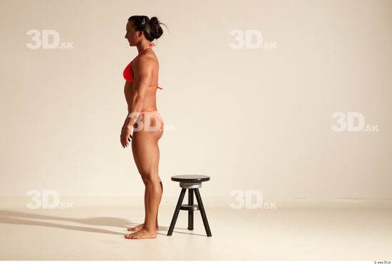 Whole Body Woman Animation references White Sports Swimsuit Muscular