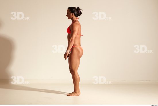 Whole Body Woman Animation references White Sports Swimsuit Muscular