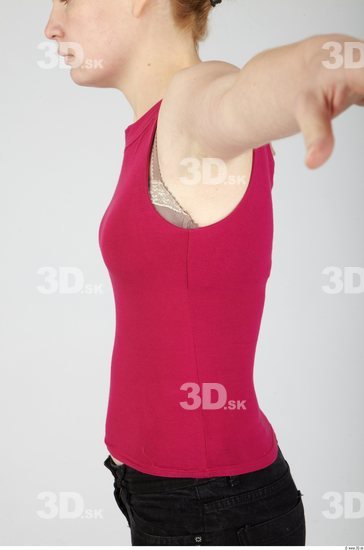 Upper Body Whole Body Woman Casual Singlet Slim Studio photo references