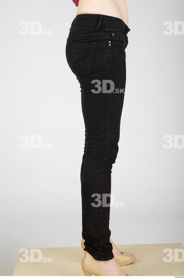 Leg Whole Body Woman Casual Jeans Slim Studio photo references