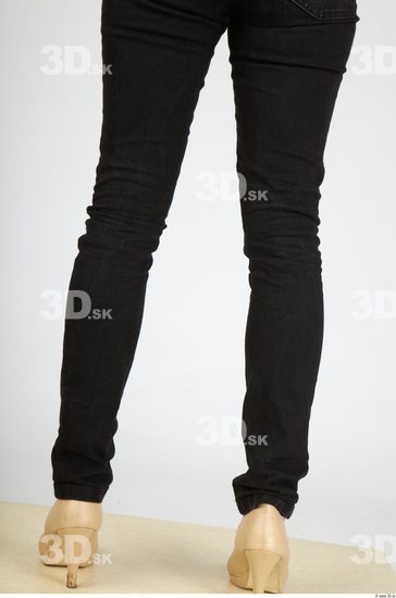 Calf Whole Body Woman Casual Jeans Slim Studio photo references