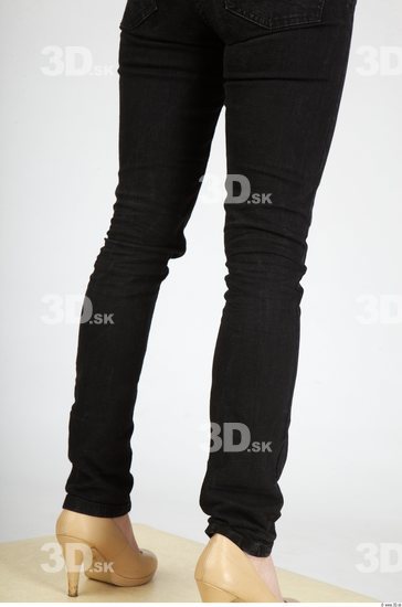 Calf Whole Body Woman Casual Jeans Slim Studio photo references