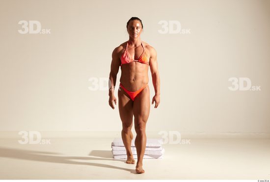 Whole Body Woman Animation references White Sports Swimsuit Muscular