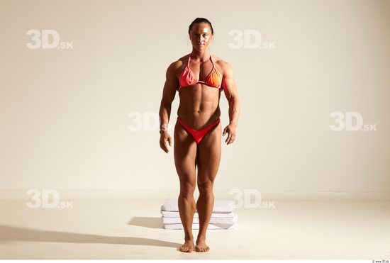 Whole Body Woman Animation references White Sports Swimsuit Muscular