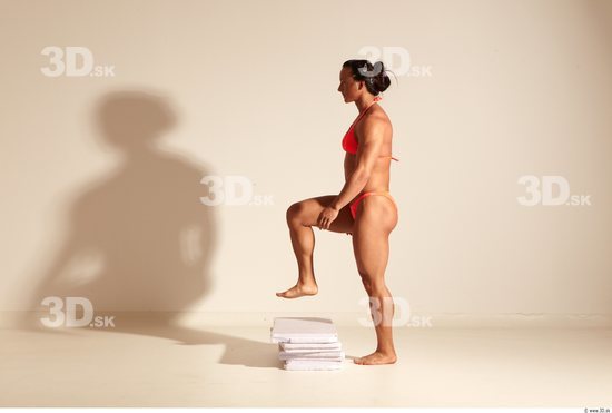 Whole Body Woman Animation references White Sports Swimsuit Muscular