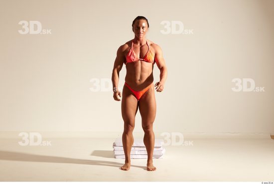 Whole Body Woman Animation references White Sports Swimsuit Muscular