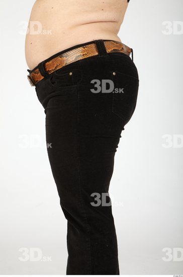 Thigh Whole Body Woman Casual Trousers Overweight Studio photo references