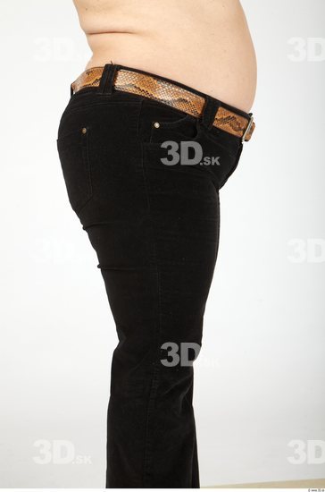 Thigh Whole Body Woman Casual Trousers Overweight Studio photo references