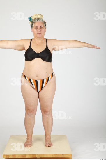 Whole Body Woman T poses Casual Underwear Overweight Studio photo references