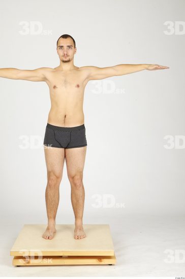 Whole Body Man T poses Casual Underwear Pants Slim Studio photo references